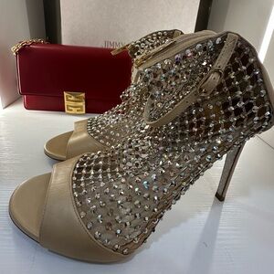 Rene Caovilla gold and Silver Mesh Heels